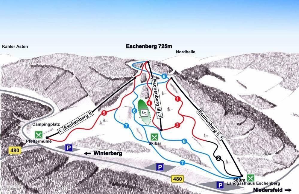 Gemuetlicher Ferienwohnung In Niedersfeld Bei Winterberg, Kostenloses Wlan 外观 照片